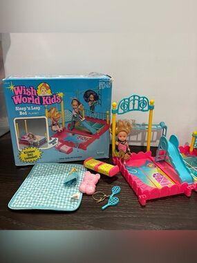 VINTAGE 1987 KENNER WISH WORLD KIDS SLEEP M LEAP BED PLAYSET W DOLL